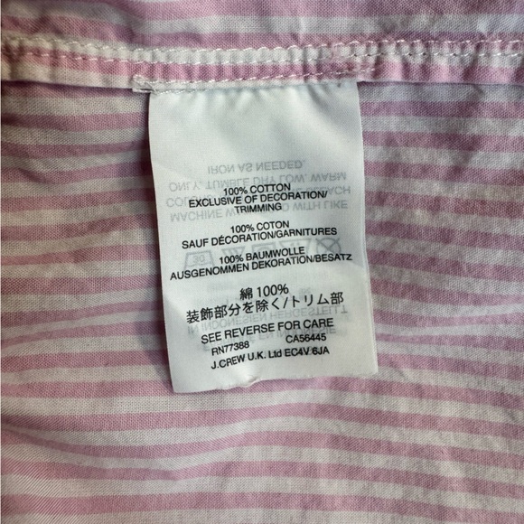 J.Crew Pink White Striped Cotton Pajama Shorts Turquoise Trim Size M - Picture 4 of 4